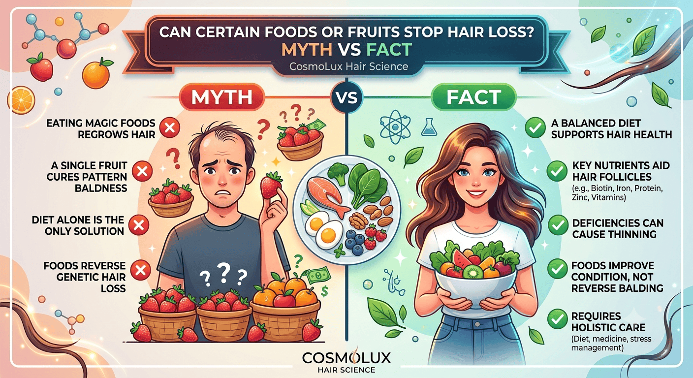 Can Certain Foods or Fruits Alone Stop Hair Loss?