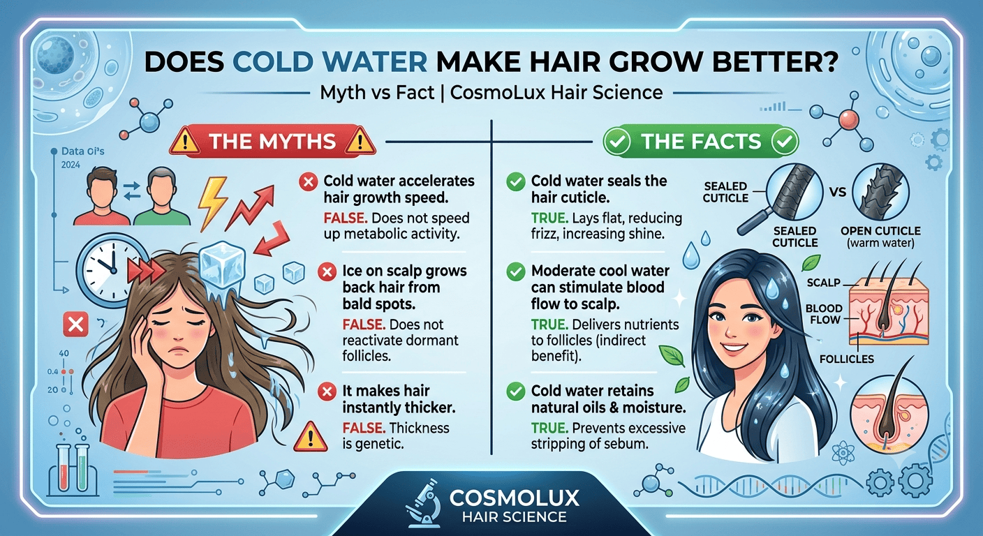 Does Washing Hair with Cold Water Make It Grow Better?