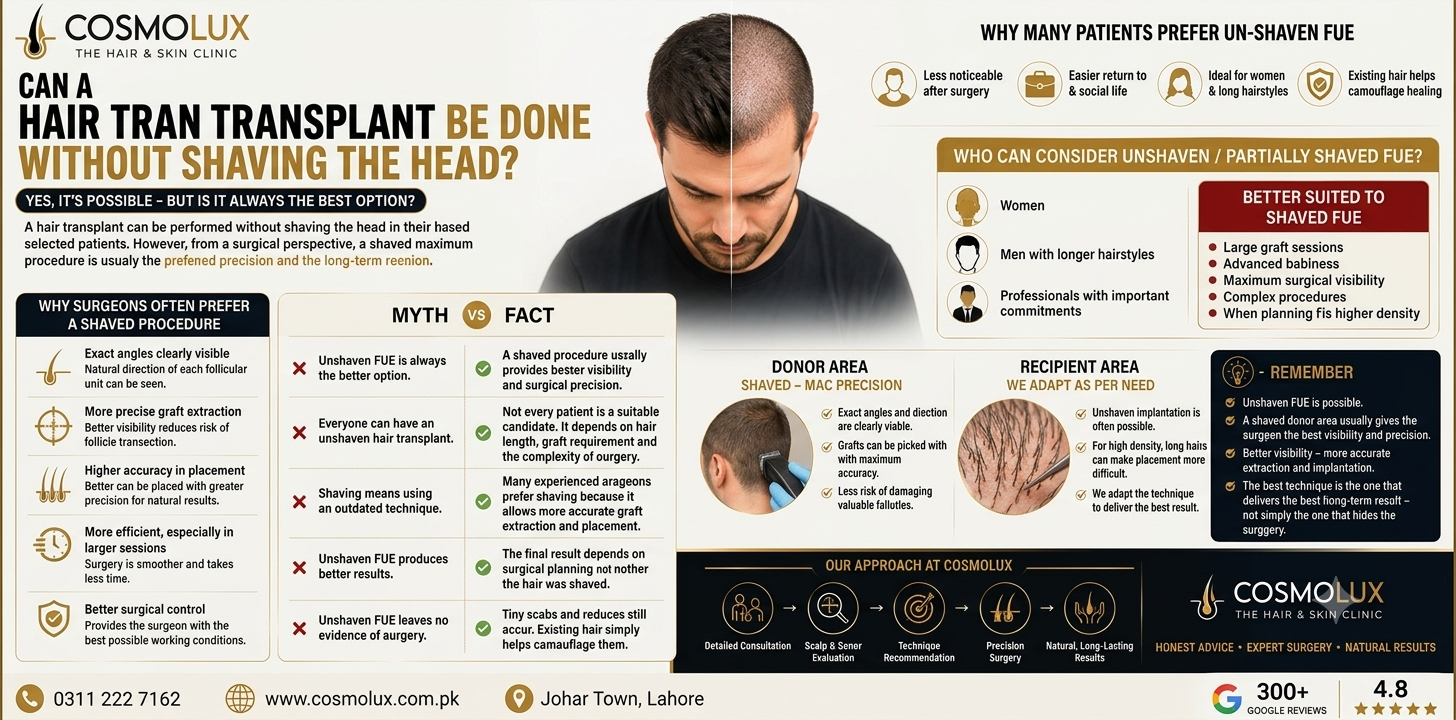 Can a Hair Transplant Be Done Without Shaving the Head?